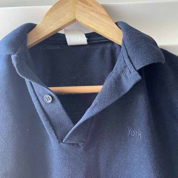 Blue Collar-neck Cropped Short Sleeve Tee - Picture 3 of 6